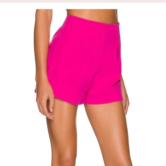 Camila Coelho High Waist Fuchsia Shorts - Picture 2 of 6